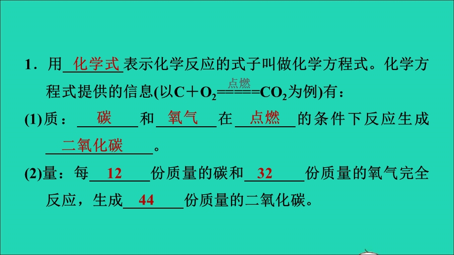 2021九年级化学上册 第5单元 化学方程式 课题1 质量守恒定律第2课时 化学方程式 质量守恒定律的应用习题课件（新版）新人教版.ppt_第3页