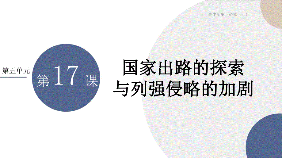 17课 国家出路的探索与列强侵略的加剧 课件（26张PPT）--2021-2022学年统编版（2019）高中历史必修中外历史纲要上册.pptx_第1页