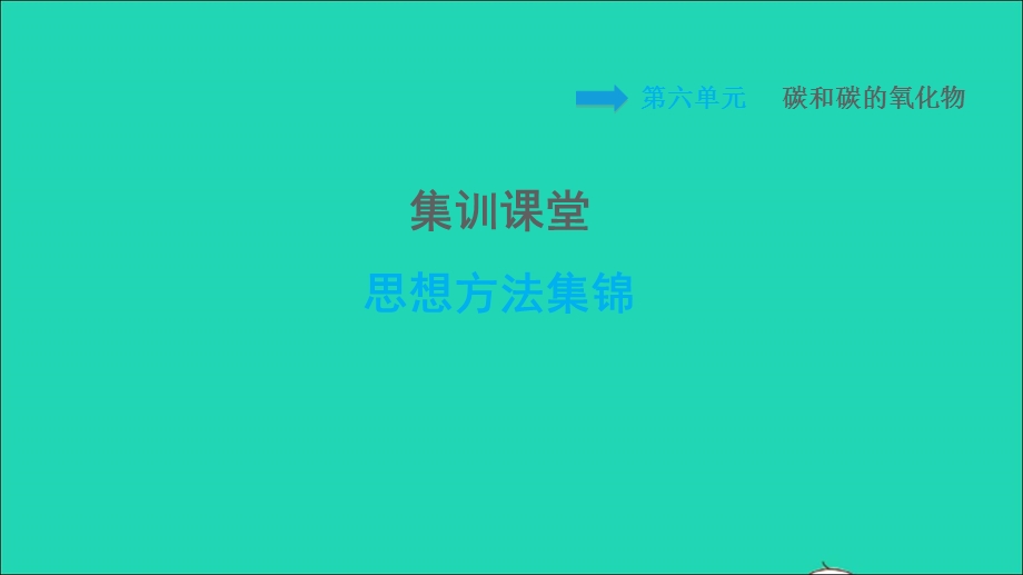 2021九年级化学上册 第6单元 碳和碳的氧化物 集训课堂 思想方法集锦习题课件（新版）新人教版.ppt_第1页