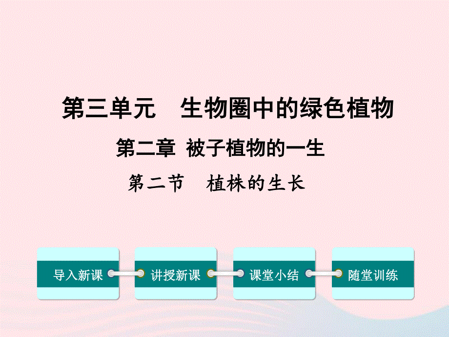 2022七年级生物上册 第三单元 生物圈中的绿色植物第二章 被子植物的一生第二节 植株的生长教学课件 （新版）新人教版.ppt_第1页