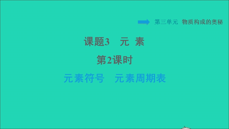 2021九年级化学上册 第3单元 物质构成的奥秘 课题3 元素第2课时 元素符号 元素周期表习题课件（新版）新人教版.ppt_第1页