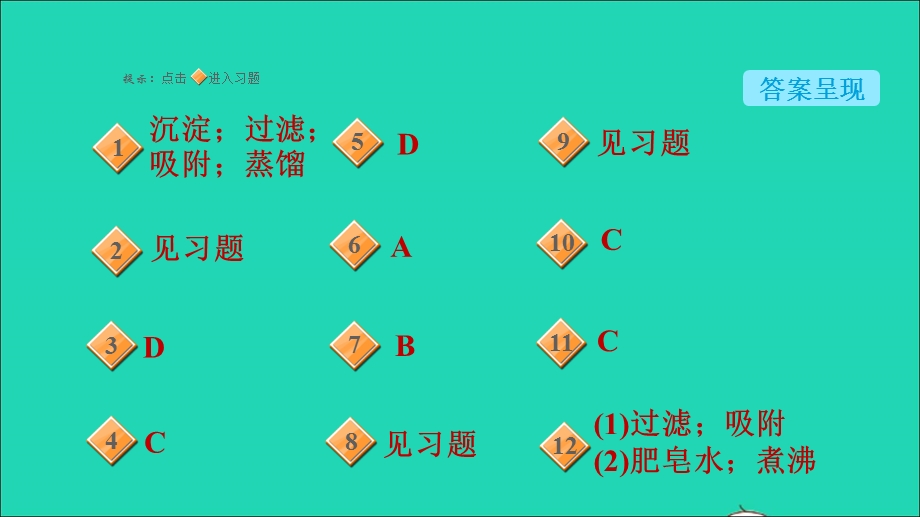 2021九年级化学上册 第4单元 自然界的水 课题2 水的净化习题课件（新版）新人教版.ppt_第2页