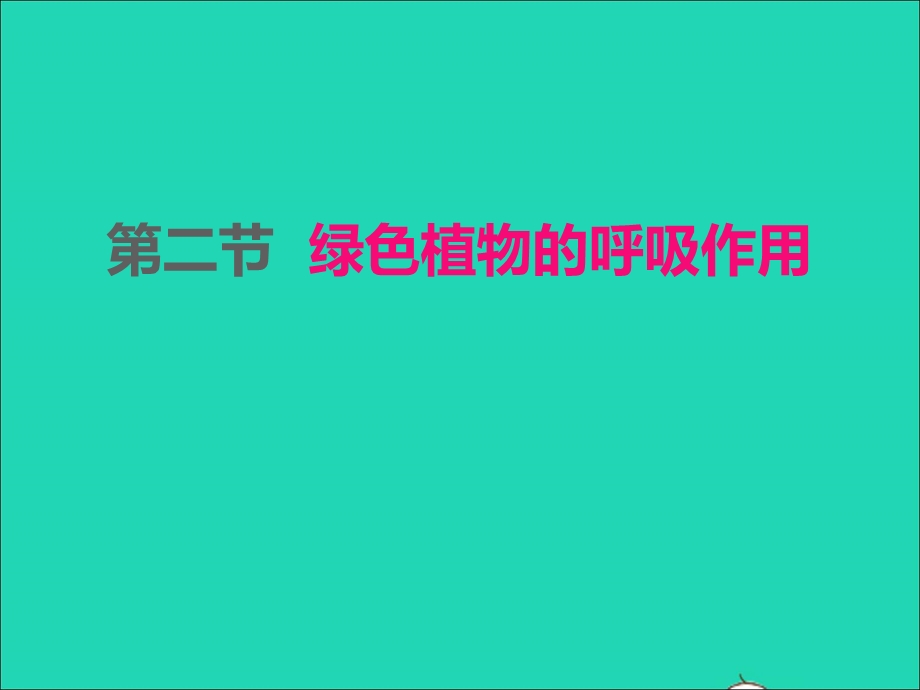 2022七年级生物上册 第三单元 生物圈中的绿色植物第五章 绿色植物与生物圈中的碳—氧平衡 第2节绿色植物的呼吸作用课件 （新版）新人教版.ppt_第1页