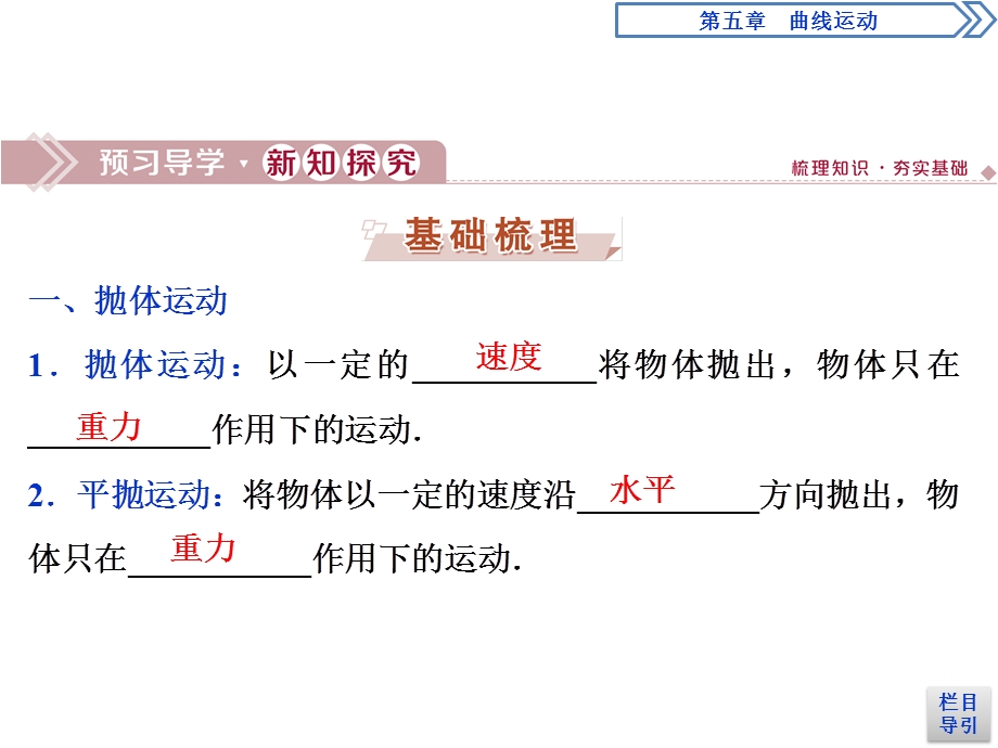 2019-2020学年人教版物理必修二新素养浙江专用课件：第五章　第2节　平抛运动 .ppt_第3页