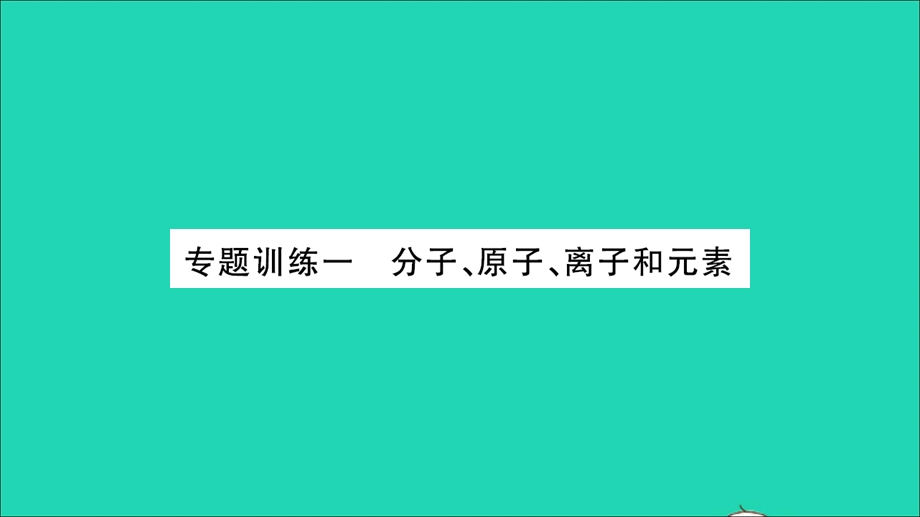 2021九年级化学上册 第二单元 探秘水世界专题训练一 分子、原子、离子和元素习题课件 鲁教版.ppt_第1页