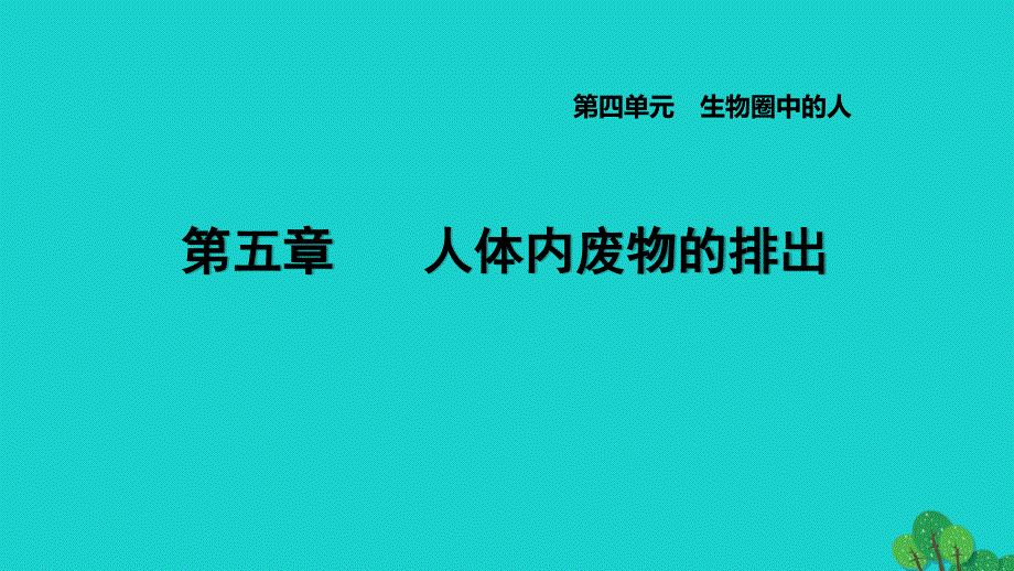 2022七年级生物下册 第四单元 生物圈中的人第五章 人体内废物的排出习题课件（新版）新人教版.ppt_第1页