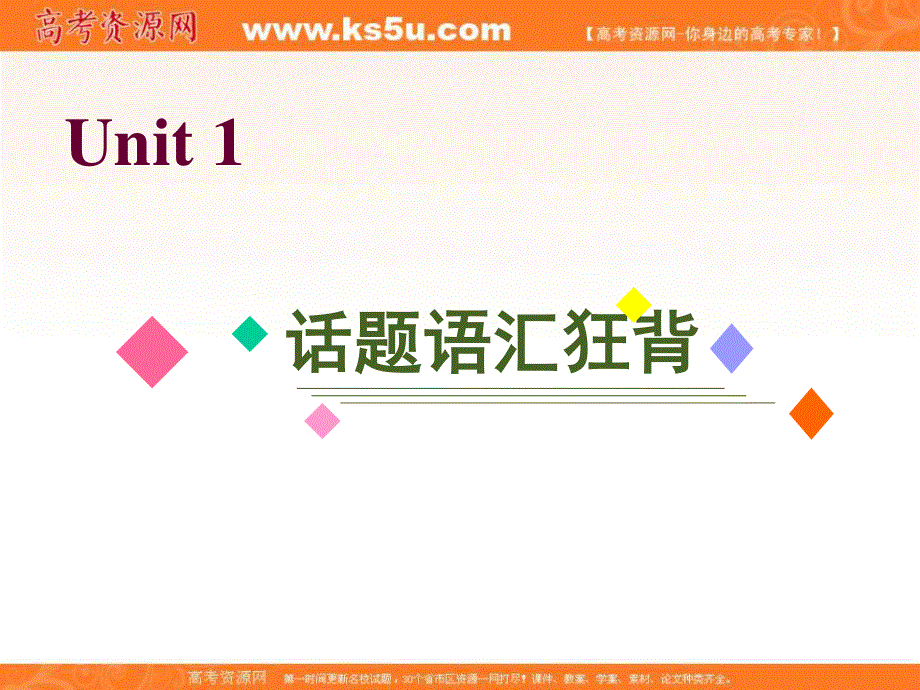 2020届人教版高三英语一轮复习课件：话题语汇狂背 必修五 UNIT 1 .ppt_第1页