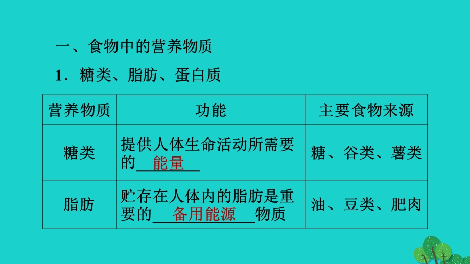 2022七年级生物下册 期末复习冲刺 第二章 人体的营养习题课件（新版）新人教版.ppt_第2页