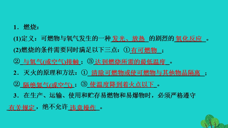 2022九年级化学上册 第七单元 燃料及其利用课题1 燃烧和灭火作业课件 （新版）新人教版.ppt_第3页