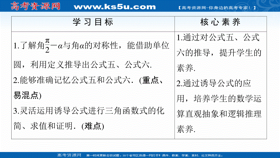 2020-2021学年人教A版高中数学必修4课件：1-3 第2课时　公式五和公式六 .ppt_第2页