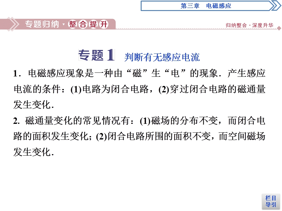 2019-2020学年人教版物理选修1-1同步配套课件：第三章 电磁感应 本章优化总结 .ppt_第3页