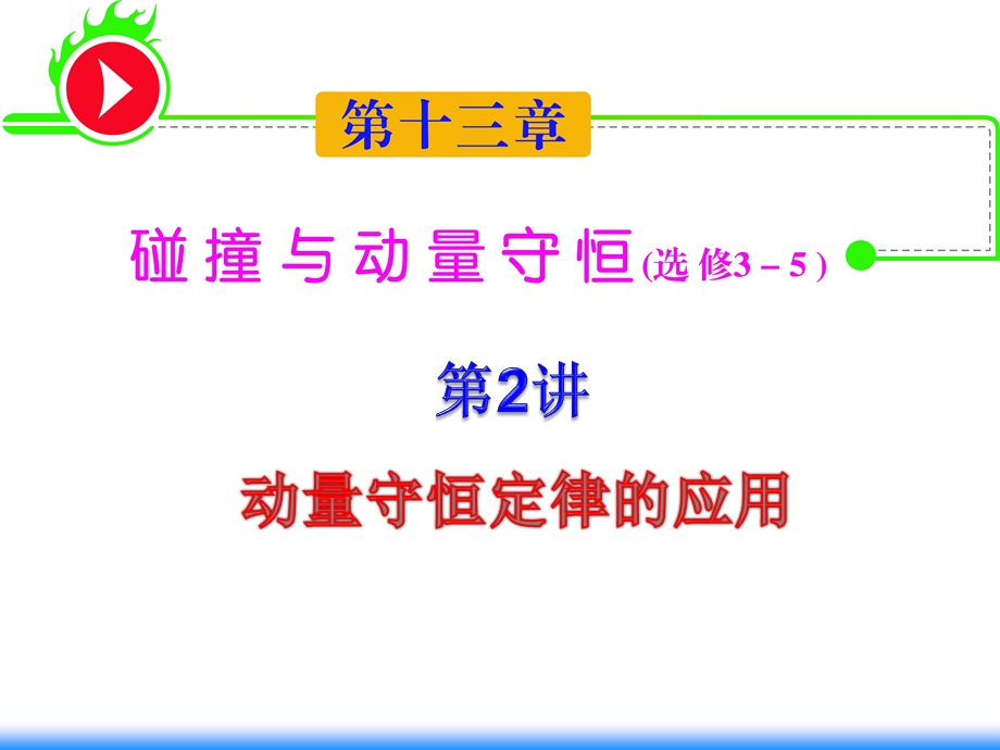 2012届湖南人教版学海导航新课标高中总复习（第1轮）物理：第13章_第2讲_动量守恒定律的应用.ppt_第1页