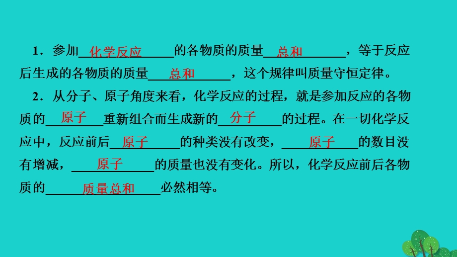 2022九年级化学上册 第五单元 化学方程式课题1 质量守恒定律 第1课时质量守恒定律作业课件 （新版）新人教版.ppt_第3页