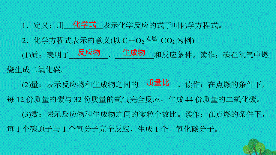 2022九年级化学上册 第五单元 化学方程式课题1 质量守恒定律 第2课时 化学方程式作业课件 （新版）新人教版.ppt_第3页