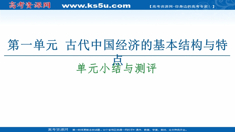 2020-2021学年人教历史必修2课件：第1单元 单元小结与测评 .ppt_第1页