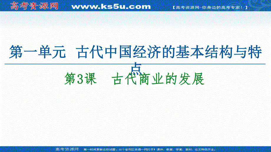 2020-2021学年人教历史必修2课件：第1单元 第3课　古代商业的发展 .ppt_第1页