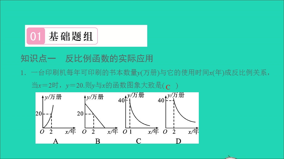 2021九年级数学上册 第21章 二次函数与反比例函数21.5 反比例函数第3课时 反比例函数的实际应用习题课件（新版）沪科版.ppt_第2页