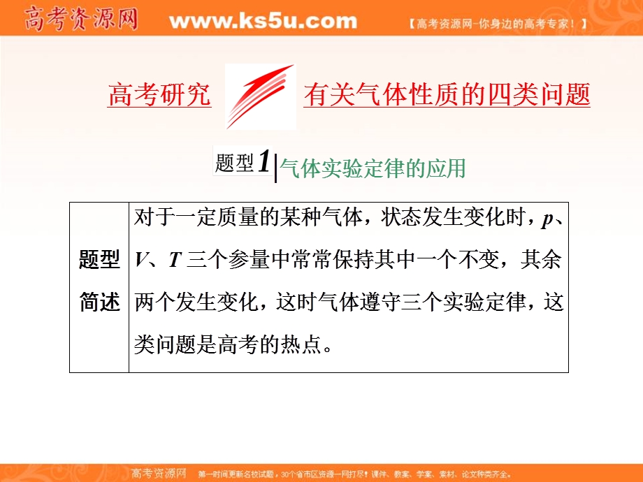 2018届高三物理二轮复习课件：热学（选修3-3） 高考研究 有关气体性质的四类问题 .ppt_第1页