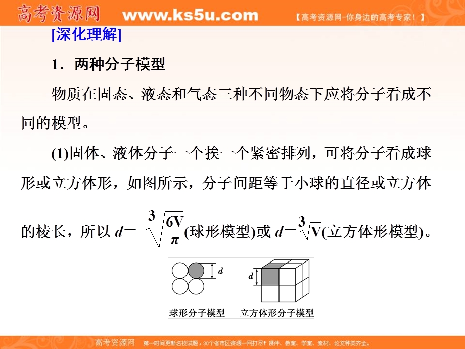 2018届高三物理二轮复习课件：热学（选修3-3） 教材回顾（一） 分子动理论 固体 液体 .ppt_第3页