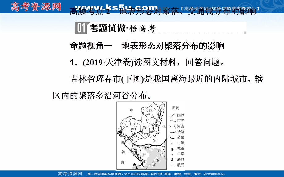 2020届地理高考二轮专题复习课件：专题六 高频考点2 地表形态对聚落、交通线分布的影响 .ppt_第2页