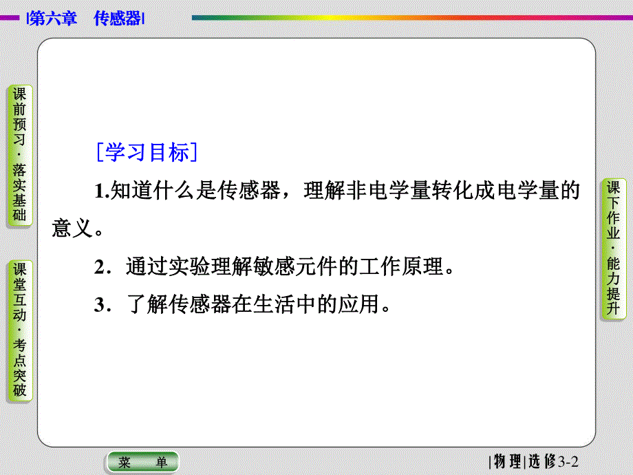 2019-2020学年人教版物理选修3-2抢分教程课件：第六章 第1节　传感器及其工作原理 .ppt_第3页