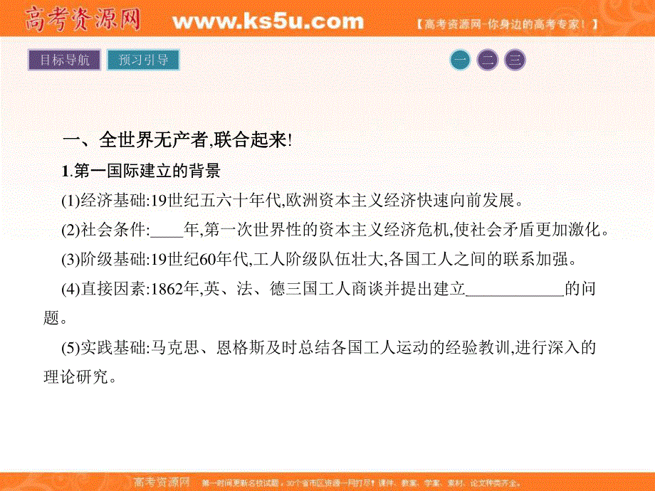 2017届高一历史（人民版）必修1课时研修课件：8-2 国际工人运动的艰辛历程 .ppt_第3页