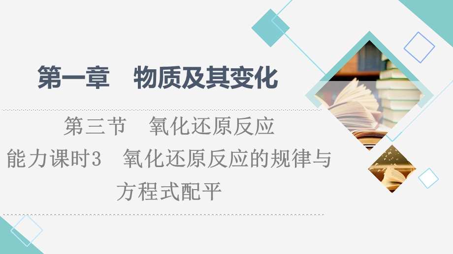 2021-2022学年新教材人教版化学必修第一册课件：第1章 第3节　能力课时3 氧化还原反应的规律与方程式配平 .ppt_第1页