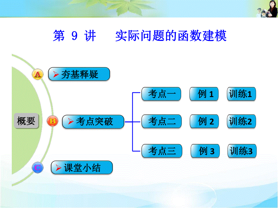 2016届《创新设计》数学一轮（文科）北师大版配套精品课件 第2章 第9讲　实际问题的函数建模.ppt_第1页