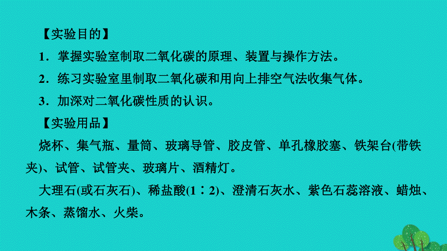 2022九年级化学上册 第六单元 碳和碳的氧化物实验活动2 二氧化碳的实验室制取与性质作业课件 （新版）新人教版.ppt_第2页