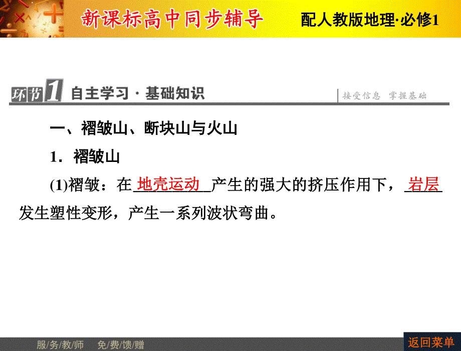 2015-2016学年人教版高一地理必修1课件：第4章 第2节 山地的形成 .ppt_第3页