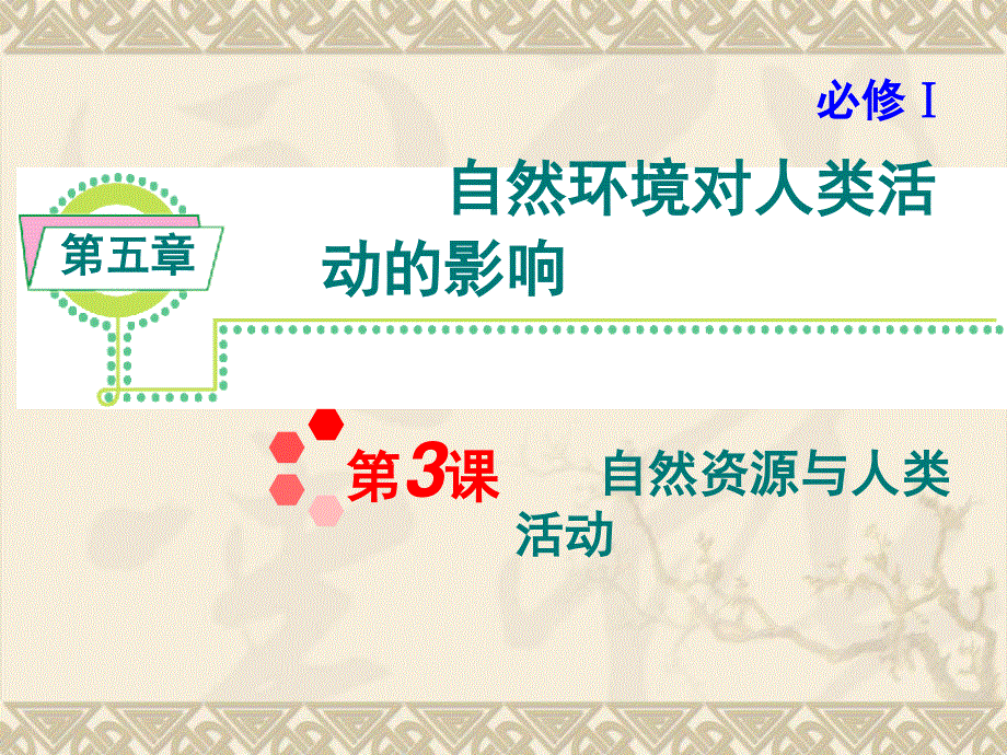 2013届新课标高考地理一轮复习课件（湘教版必修1）：第5章第3课 自然资源与人类活动.ppt_第1页