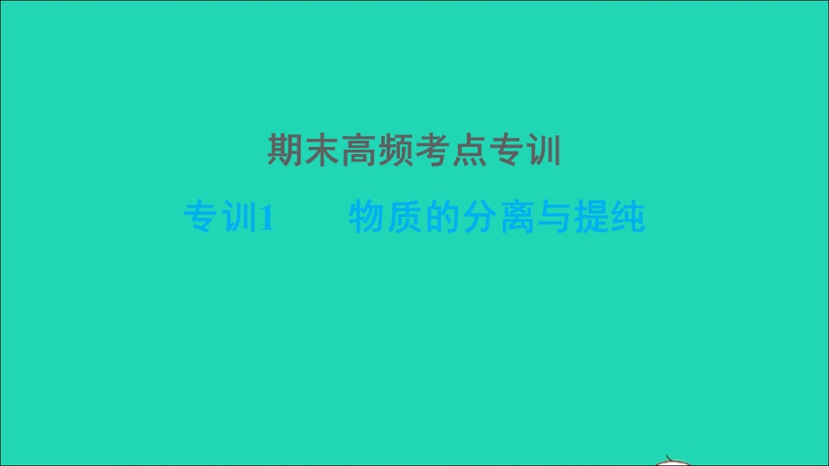 2022九年级化学下册 期末高频考点专训 专训1 物质的分离与提纯习题课件 鲁教版.ppt_第1页