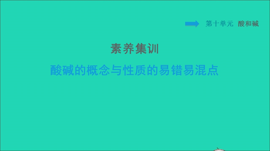 2022九年级化学下册 第10单元 酸和碱 素养集训 酸碱的概念与性质的易错易混点习题课件（新版）新人教版.ppt_第1页