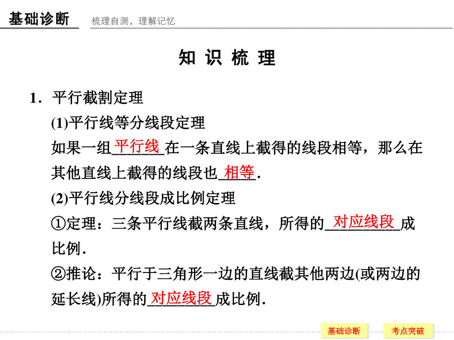 2016届《创新设计》数学一轮（理科）人教A版配套精品课件 选修4-1-1 几何证明选讲.ppt_第2页