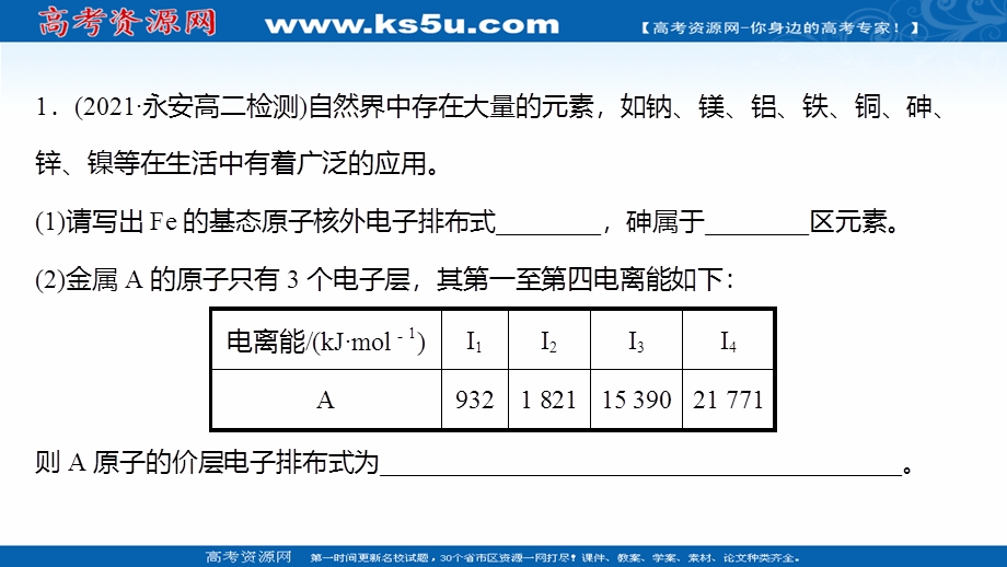 2021-2022学年新教材人教版化学选择性必修第二册习题课件：专题训练（四）《物质结构与性质》大题专项练 .ppt_第2页