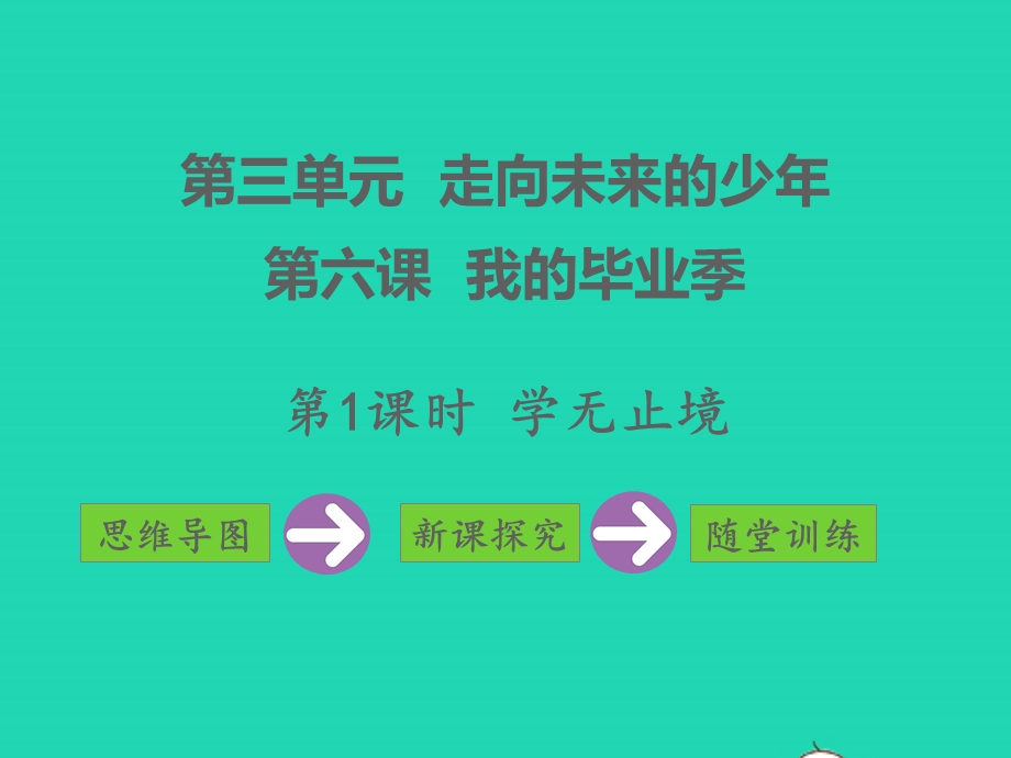 九年级道德与法治下册 第三单元 走向未来的少年 第六课 我的毕业季 第1框 学无止境教学课件 新人教版.pptx_第1页