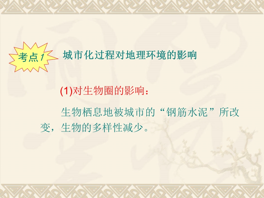 2013届新课标高考地理一轮复习课件（湘教版必修2）：第2章第3课 城市化过程对地理环境的影响.ppt_第3页