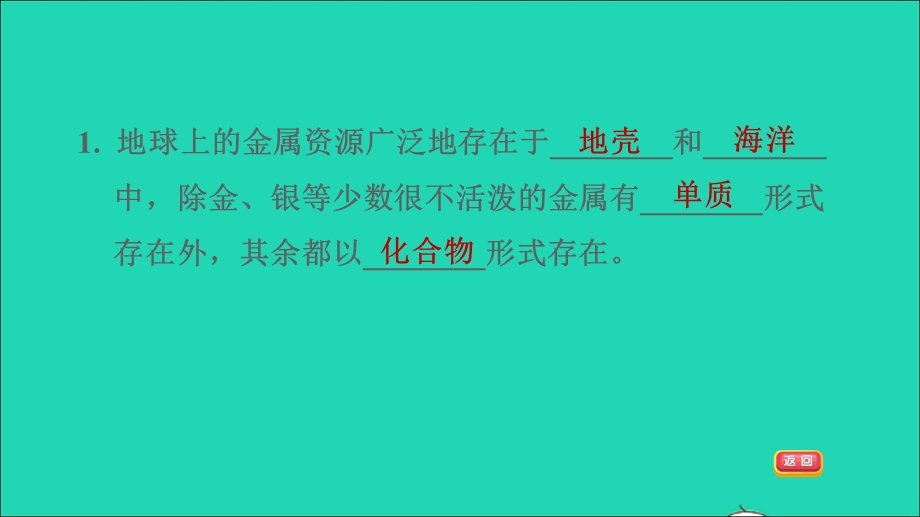 2022九年级化学下册 第8单元 金属和金属材料 课题 3 金属资源的利用和保护第1课时 铁的冶炼习题课件（新版）新人教版.ppt_第3页