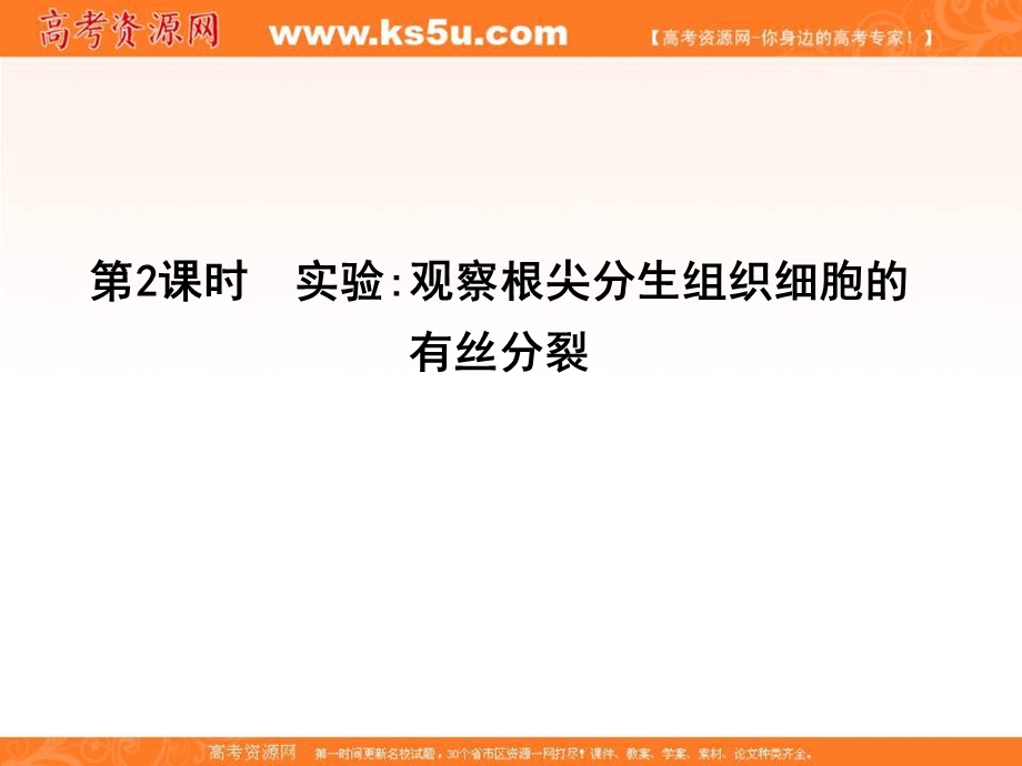 2015-2016学年人教版高中生物必修1同步精讲课件：第6章 第2课时 细胞的生命历程 实验观察根尖分生组织细胞的有丝分裂.ppt_第1页