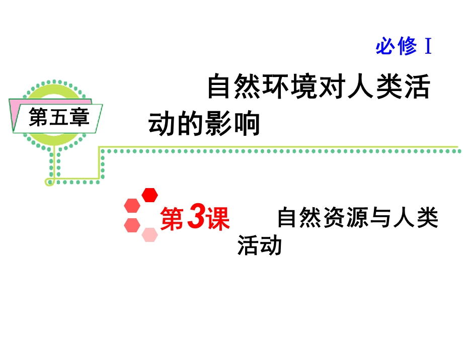 2013届新课标高考地理一轮复习课件：第5章 第3课 自然资源与人类活动（人教版必修1）.ppt_第1页