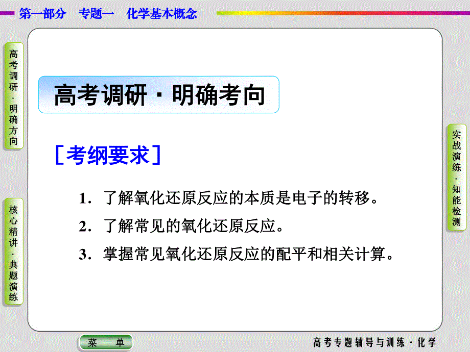 2017届高三化学二轮高考专题辅导与训练：第1部分专题1第4讲 氧化还原反应 课件 .ppt_第2页