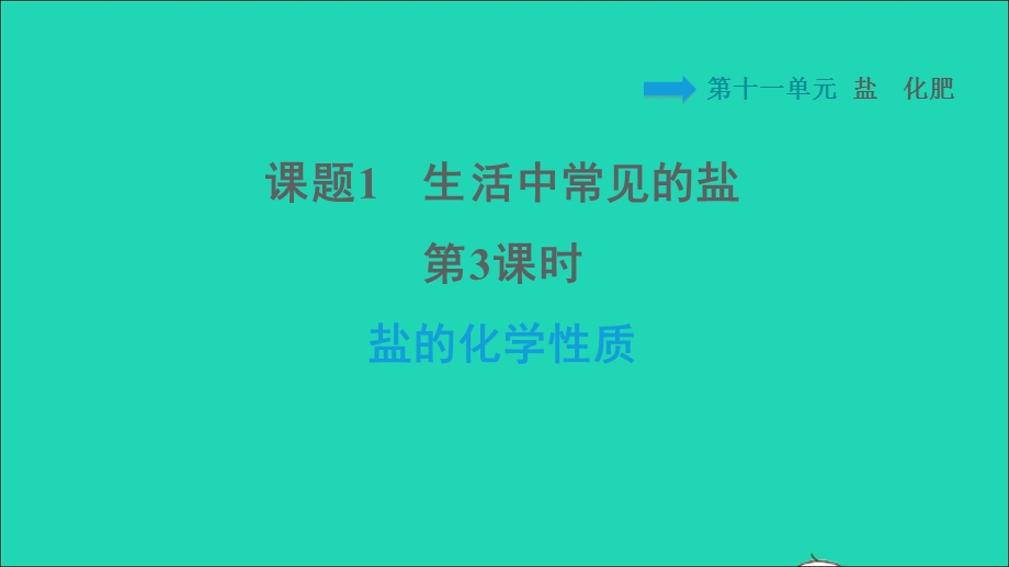 2022九年级化学下册 第11单元 盐 化肥 课题1 生活中常见的盐第3课时 盐的化学性质习题课件（新版）新人教版.ppt_第1页