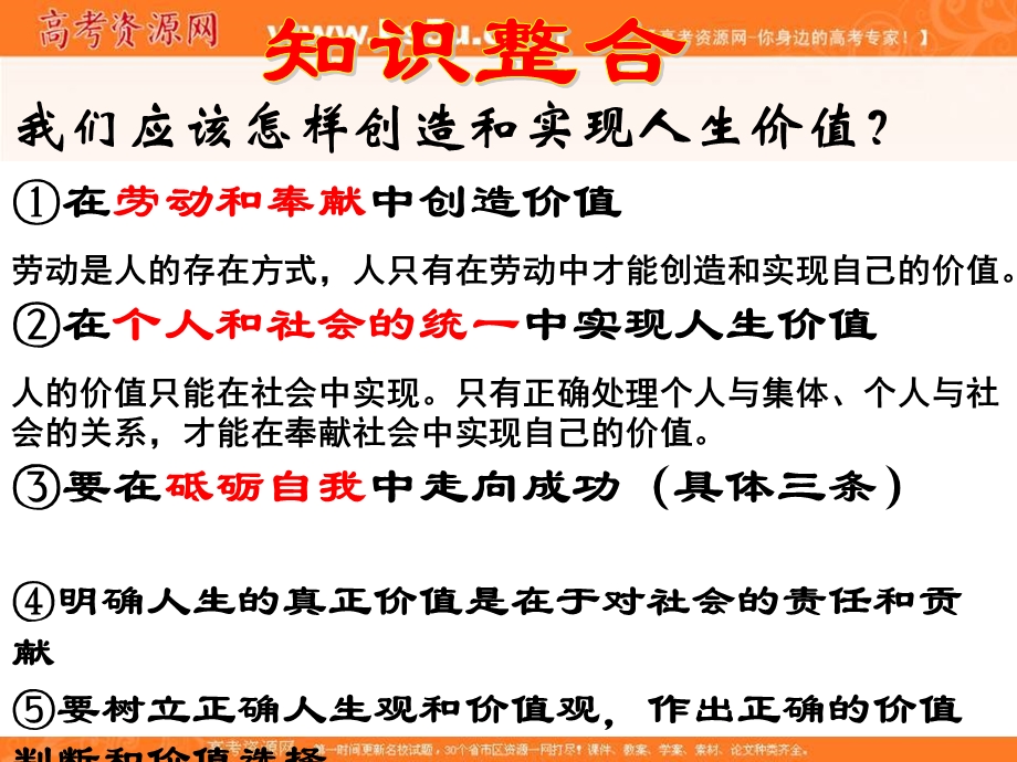 2016-2017学年人教版高一政治必修四《生活与哲学》课件 4.12 第三框 价值的创造与实现.ppt_第1页