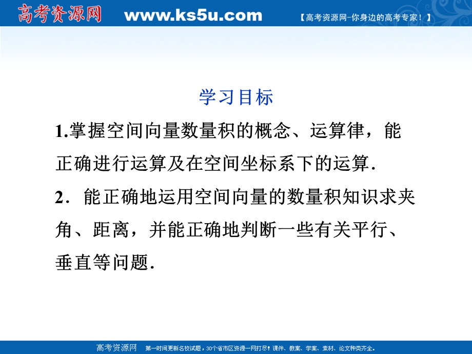 2012优化方案数学精品课件（苏教版选修2-1）：3.1.5 空间向量的数量积.ppt_第2页