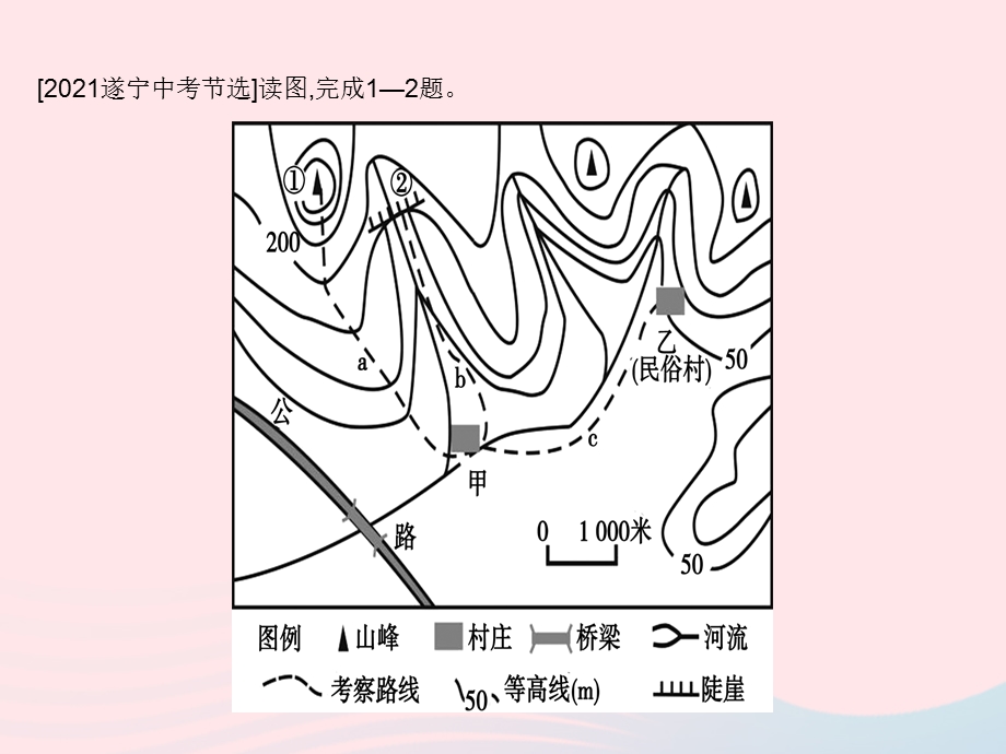 2023七年级地理上册 第一章 地球和地图专项(四)地形图的判读作业课件 （新版）新人教版.pptx_第3页