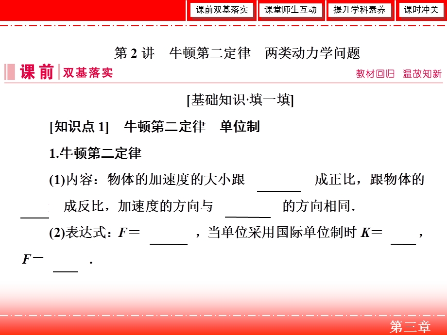 2020人教版高中物理总复习课件：第三章 第2讲　牛顿第二定律　两类动力学问题 .ppt_第2页