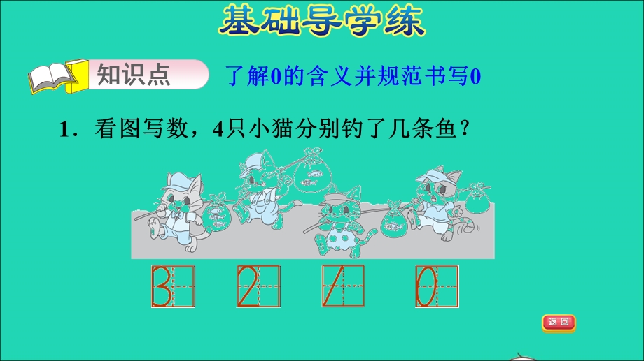 2021一年级数学上册 二 10以内数的认识第3课时 认识0习题课件 冀教版.ppt_第3页