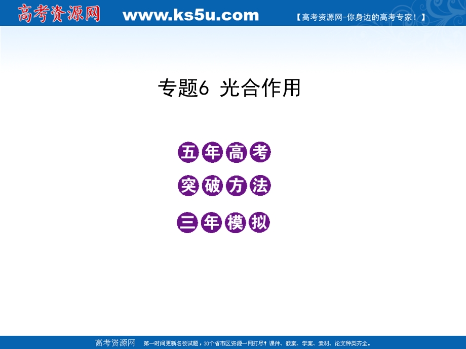 2012五年高考三年模拟生物课件：专题6 光合作用.ppt_第1页