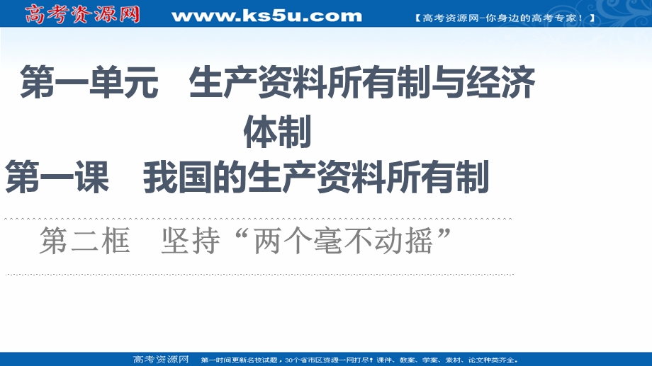 2021-2022同步新教材部编版政治必修2课件：第1单元 第1课 第2框　坚持“两个毫不动摇” .ppt_第1页