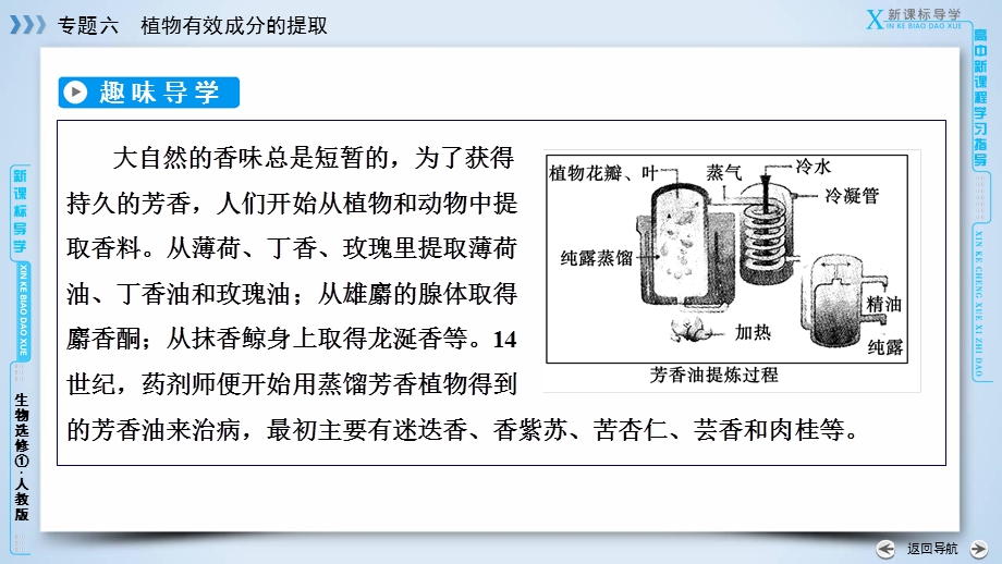 2019-2020学人教版生物选修一导学同步课件：专题6 课题1　植物芳香油的提取 .ppt_第3页